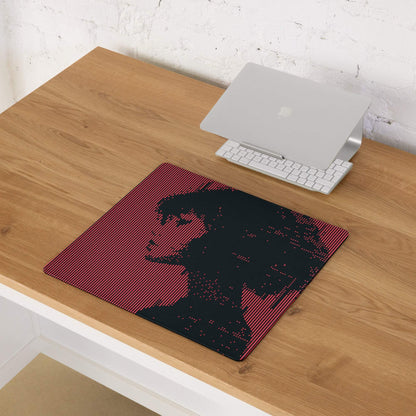 Crimson Stripes Gaming Mouse Pad - Gaming Pad Red Black Desktop Modern Mood Sleek Desk Minimalist Non Slip Digital Print
