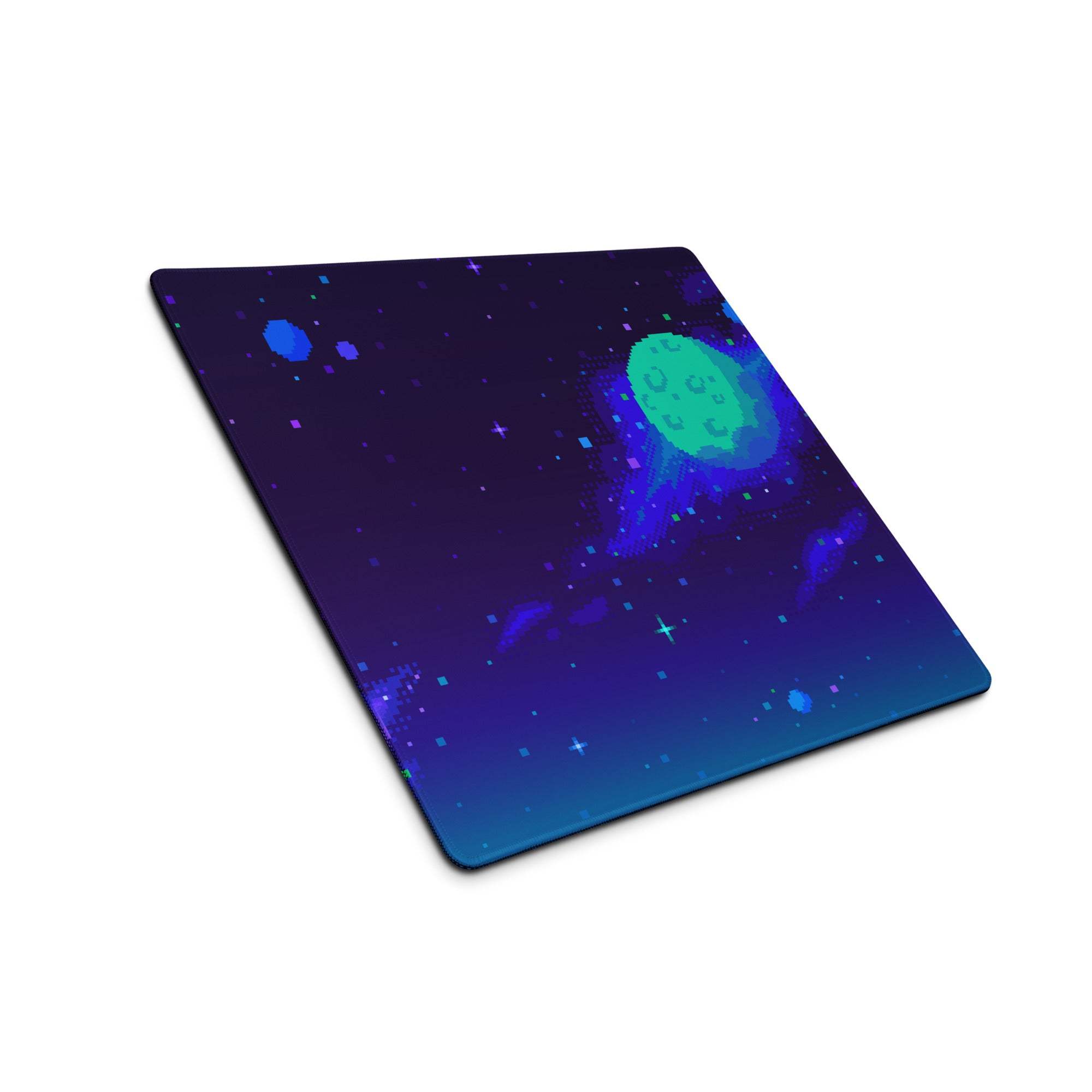 Galaxy Pixel Pro Gaming Mouse Pad - Gaming Mouse Pad Purple Teal Space Pixel Art Mood Cyberpunk Desk Decor Digital Art