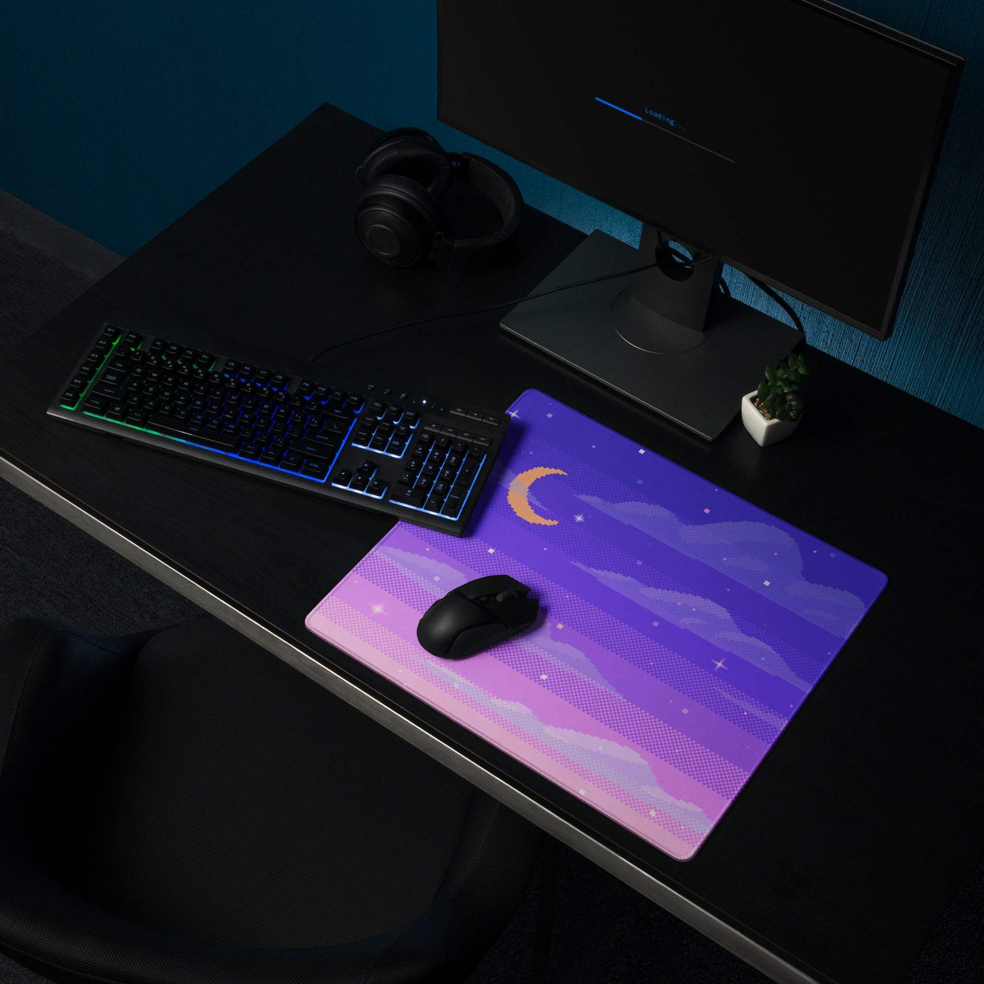 Cosmic Twilight Pixel Art Mouse Pad - Mouse Pad Purple Pink Gaming Pixel Art Dreamy Neon Cyberpunk Large Non Slip