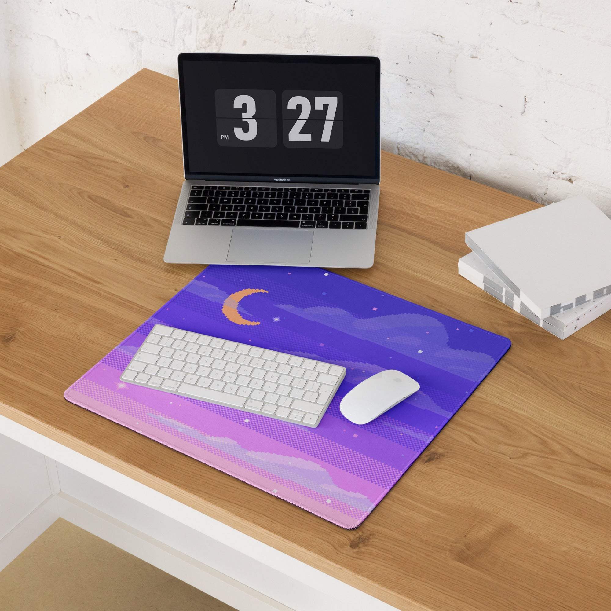 Cosmic Twilight Pixel Art Mouse Pad - Mouse Pad Purple Pink Gaming Pixel Art Dreamy Neon Cyberpunk Large Non Slip