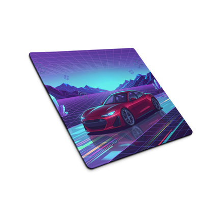 Vaporwave Neon Car Desk Mat - Vaporwave Mouse Pad Purple Blue Desk Retro - Dreamy Neon Mood Gaming Desk Gear Digital Art
