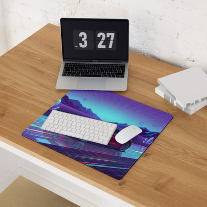 Vaporwave Neon Car Desk Mat - Vaporwave Mouse Pad Purple Blue Desk Retro - Dreamy Neon Mood Gaming Desk Gear Digital Art