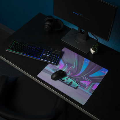 Neon Vaporwave City Mouse Pad - Mouse Pad Neon Pink Purple Blue Gaming Vibrant Retro Synthwave Desk Mat Digital Art