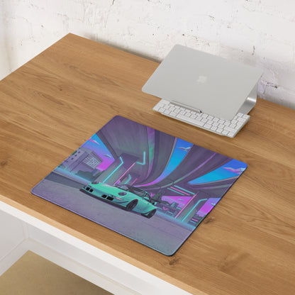 Neon Vaporwave City Mouse Pad - Mouse Pad Neon Pink Purple Blue Gaming Vibrant Retro Synthwave Desk Mat Digital Art