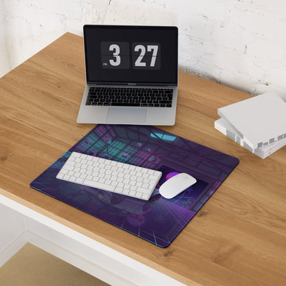 Honda S2000 AP1 Inspired Silver Purple Vaporwave Gaming Mouse Pad, Neon Retro Futuristic JDM Garage Desk Mat with Synthwave Sports Car Art