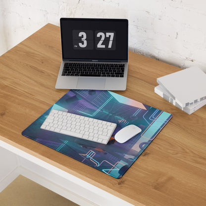 McLaren 720S GT3 Inspired Black Orange Vaporwave Gaming Mouse Pad – Neon Cyberpunk Garage Desk Mat with Futuristic Geometric Synthwave Artwork