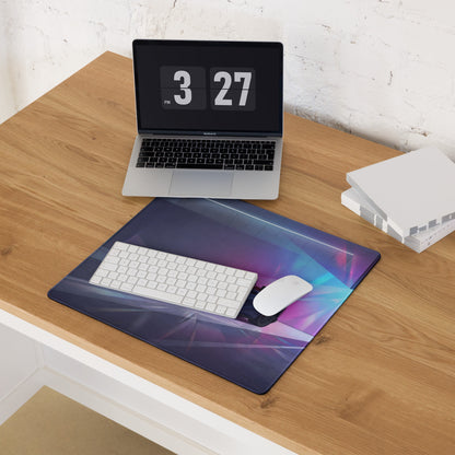 Ferrari 812 GTS Inspired Blue Purple Vaporwave Gaming Mouse Pad – Neon Luxury Garage Desk Mat, Futuristic Convertible Supercar Digital Art