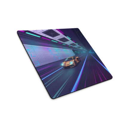 Lamborghini Aventador SVJ Inspired Gold Purple Vaporwave Gaming Mouse Pad – Neon Cyber Highway Desk Mat, Retro Futuristic Supercar Digital Art