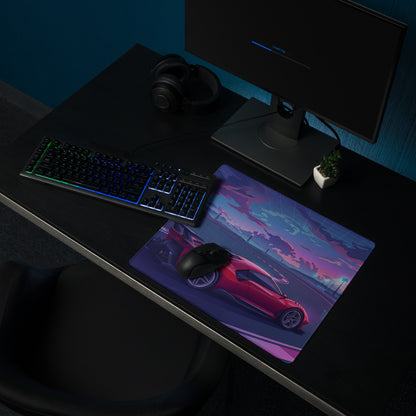 Ferrari P80/CInspired Red Purple Vaporwave Gaming Mouse Pad – Neon Racetrack Desk Mat, Retro Futuristic Hypercar Digital Artwork