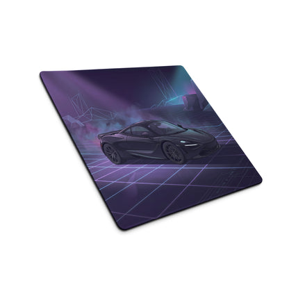 McLaren 720S Inspired Black Purple Vaporwave Gaming Mouse Pad – Neon Cyber Grid Desk Mat, Futuristic Geometric Supercar Digital Artwork