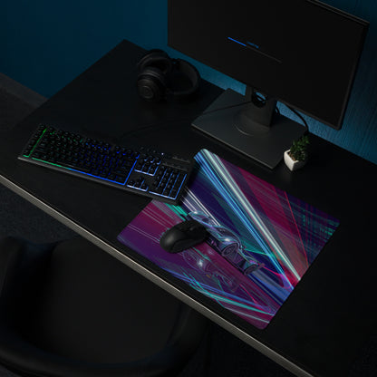 Aston Martin Valkyrie AMR Pro Inspired Teal Purple Vaporwave Gaming Mouse Pad – Neon Hypercar Desk Mat, Futuristic Cyber Racing Digital Art