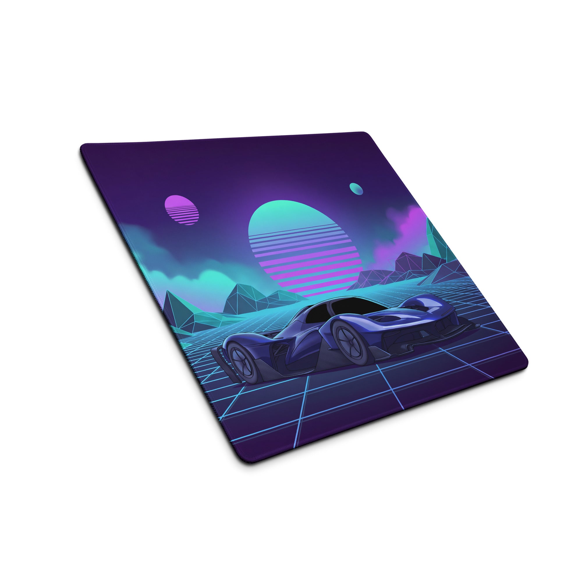 Red Bull RB17 Inspired Blue Purple Vaporwave Gaming Mouse Pad – Neon Cyber Grid Desk Mat, Retro Futuristic Hypercar Digital Artwork