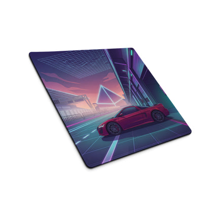 Acura NSX Inspired Red Purple Vaporwave Gaming Mouse Pad – Neon Racetrack Garage Desk Mat, Retro Futuristic JDM Supercar Digital Artwork