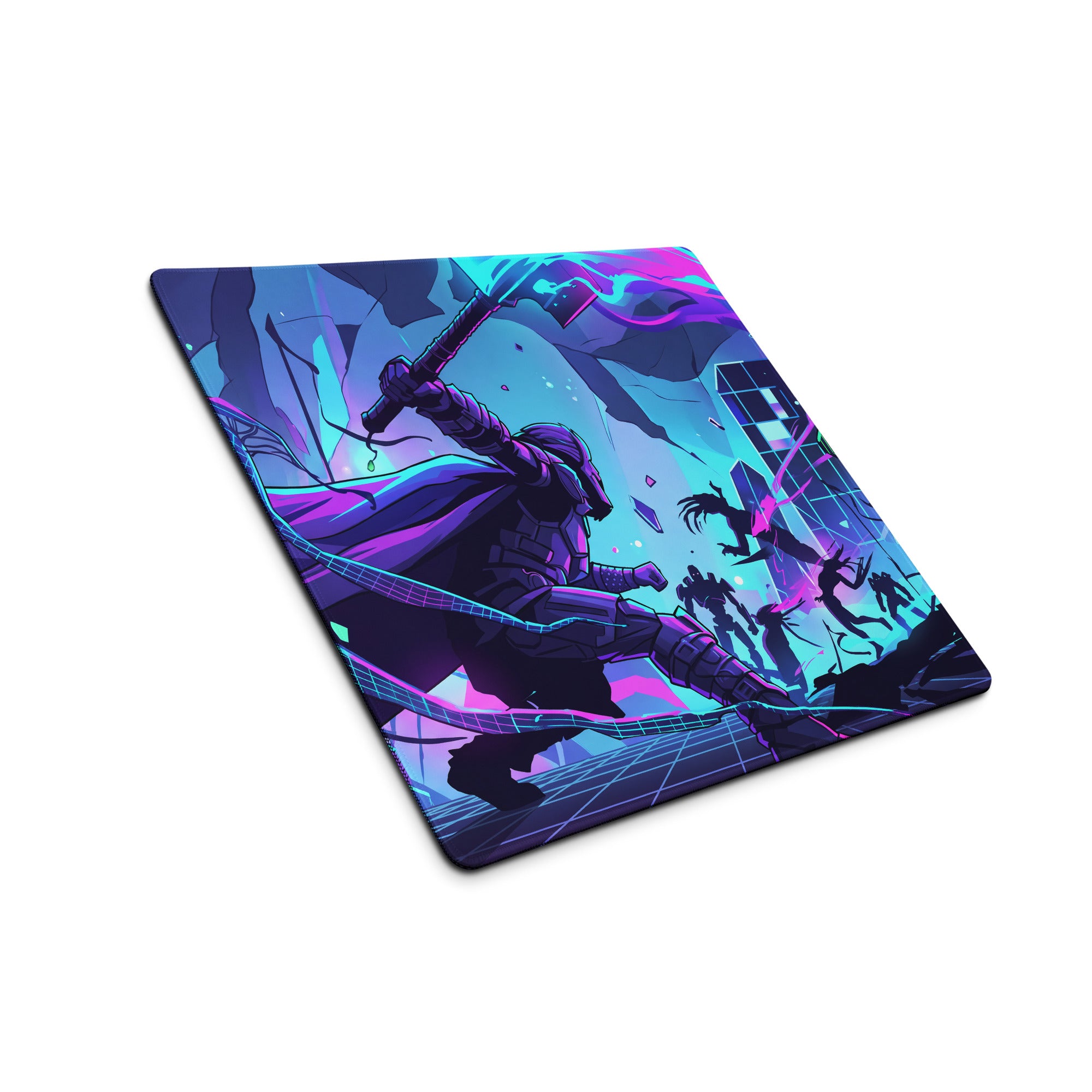 Vaporwave Neon Mouse Pad - Gaming Mouse Pad Neon Purple Blue Vaporwave Mood Nostalgic Futuristic Cyberpunk Desk Mat