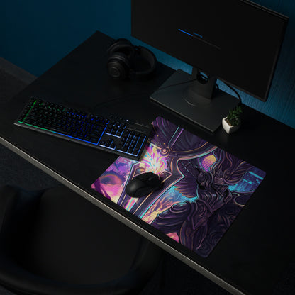 Vaporwave Neon Goddess Mouse Pad - Vaporwave Goddess Neon Purple Pink Gaming Setup Retro Futurism Cyberpunk Desk Digital