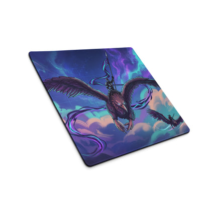 Vaporwave Phoenix Gaming Mouse Pad - Phoenix Purple Blue Pink Neon Gaming Desk Vaporwave Epic Retro Futurism Digital Art