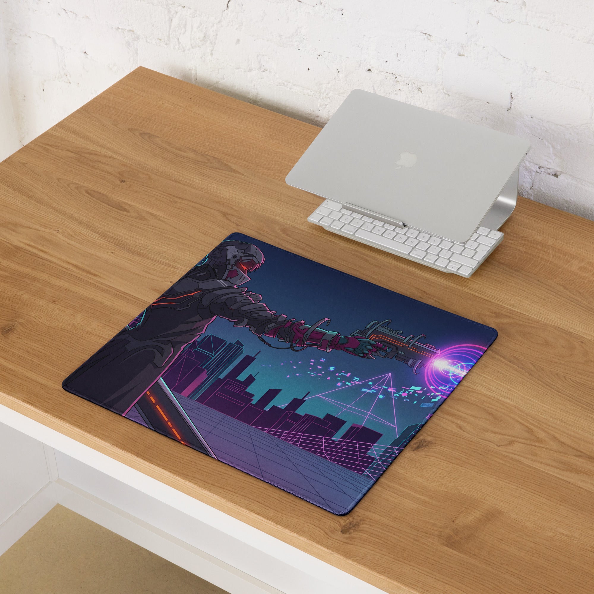 Neon Vaporwave Mouse Pad - Gaming Mouse Pad Pink Purple Blue Desk Vaporwave - Dreamy Mood Cyberpunk Retro Futurism Desk Mat