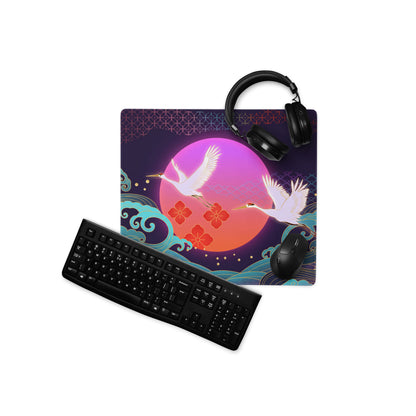 Vaporwave Moonrise Mouse Pad - Mouse Pad Purple Pink Blue Gaming Vaporwave Dreamy Neon Mood Modern Desk Decor Digital