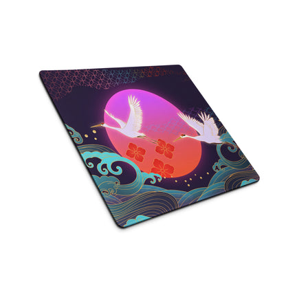 Vaporwave Moonrise Mouse Pad - Mouse Pad Purple Pink Blue Gaming Vaporwave Dreamy Neon Mood Modern Desk Decor Digital