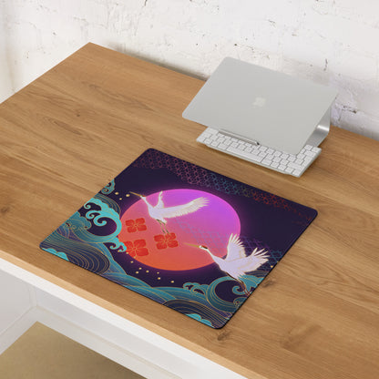 Vaporwave Moonrise Mouse Pad - Mouse Pad Purple Pink Blue Gaming Vaporwave Dreamy Neon Mood Modern Desk Decor Digital