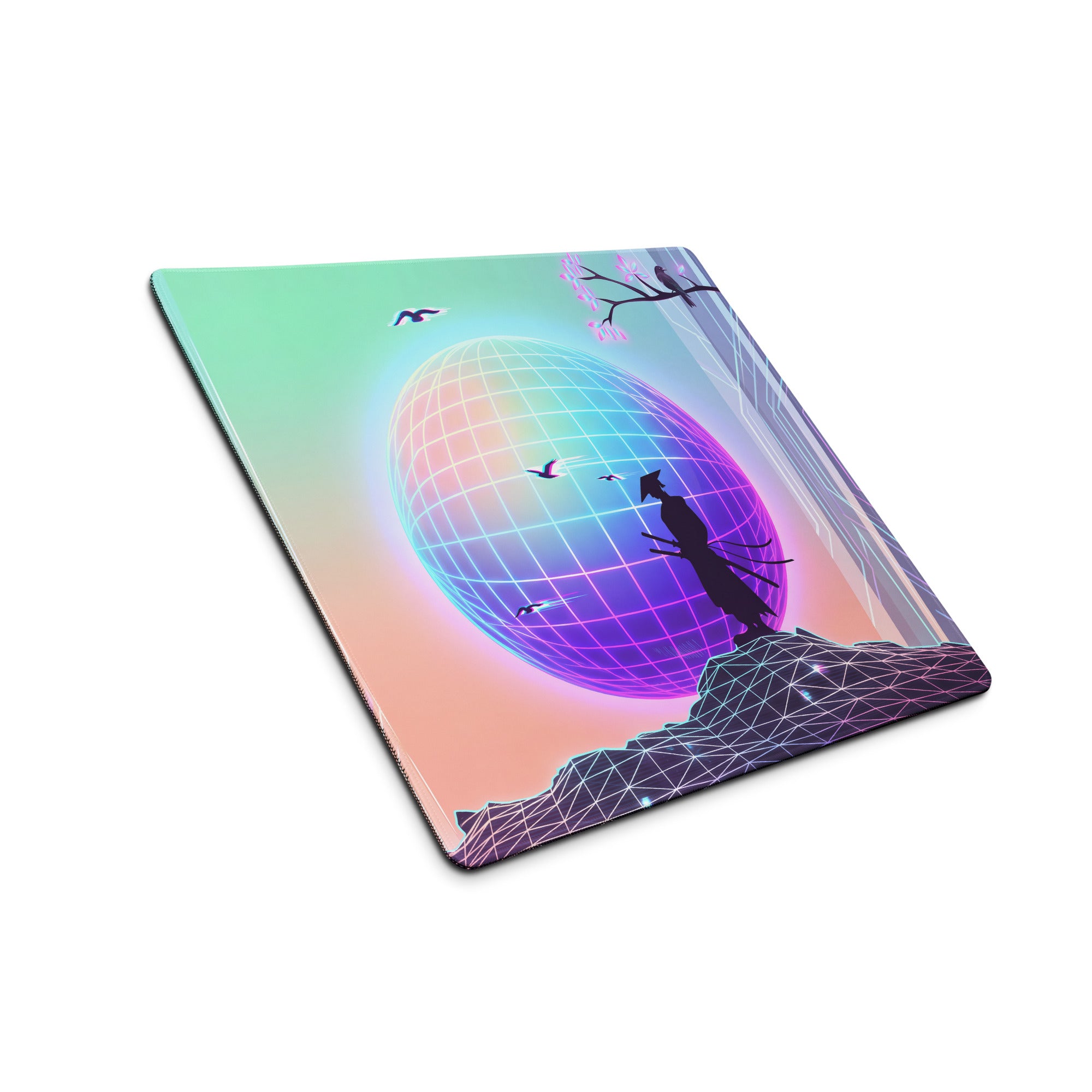 Vaporwave Neon World Mouse Pad - Mouse Pad Neon Pink Blue Desk Setup Vaporwave Dreamy Nostalgic Futurism Mat