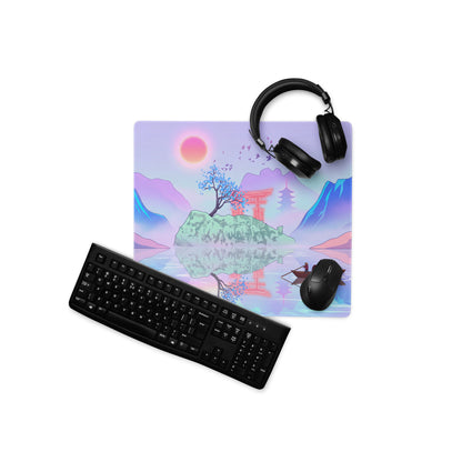 Vaporwave Sunset Mountain Mouse Pad - Mouse Pad Purple Desk Vaporwave Dreamy Mood Gaming Desk Digital Art