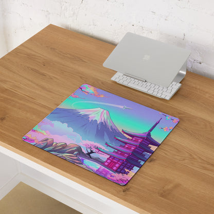 Vaporwave Neon Sakura Mouse Pad - Vaporwave Mouse Pad Pastel Purple Turquoise Desk Setup Dreamy Mood Retro Futurism
