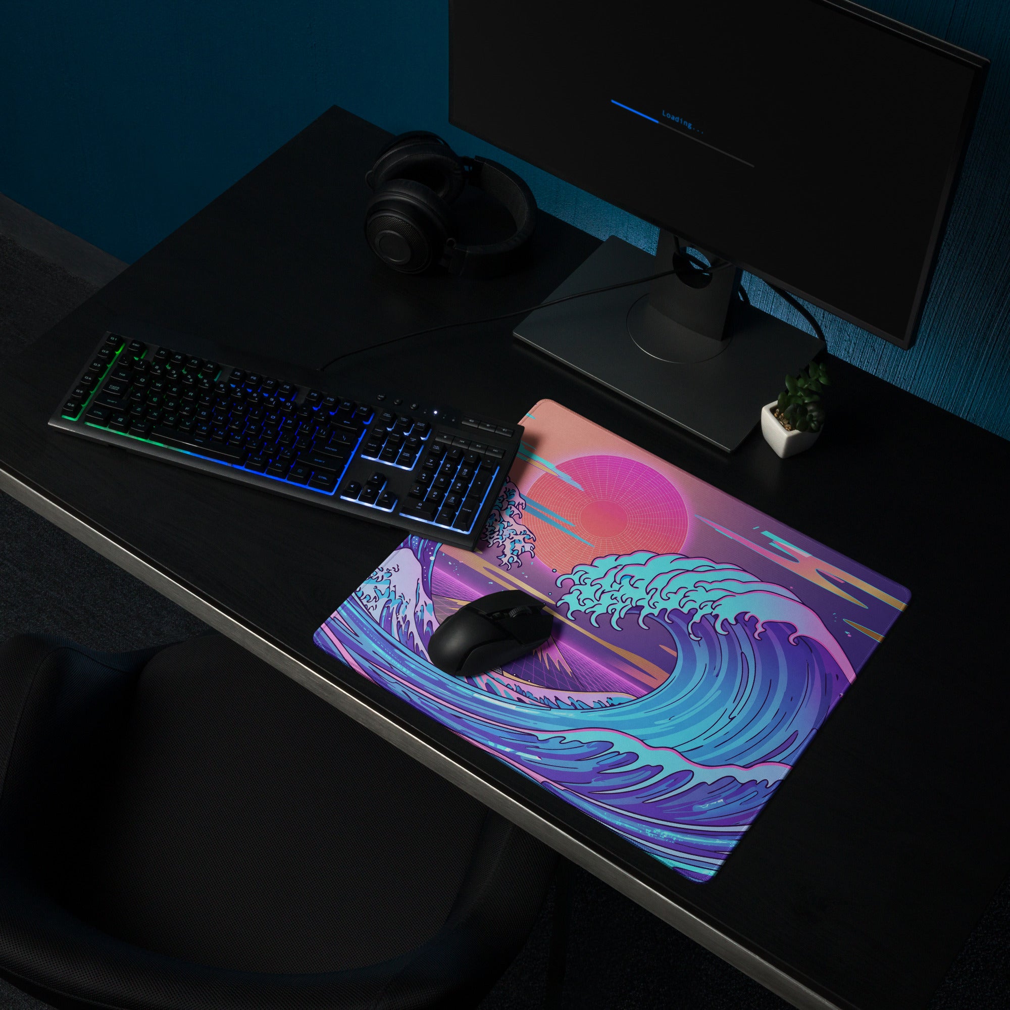 Vaporwave Pink Purple Teal Mouse Pad - Mouse Pad Pink Purple Teal Vaporwave Dreamy Mood Retro Futurism Digital Art