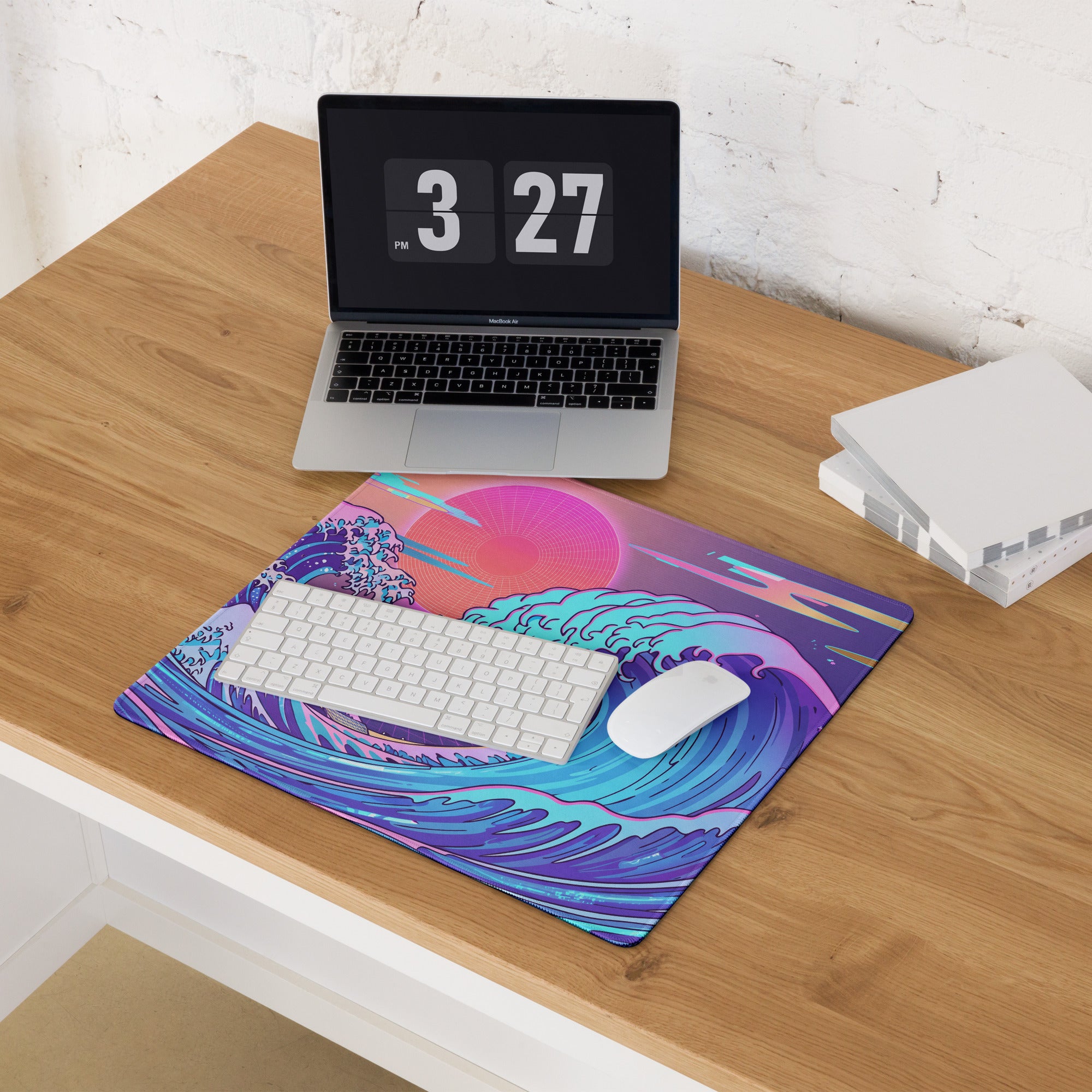 Vaporwave Pink Purple Teal Mouse Pad - Mouse Pad Pink Purple Teal Vaporwave Dreamy Mood Retro Futurism Digital Art