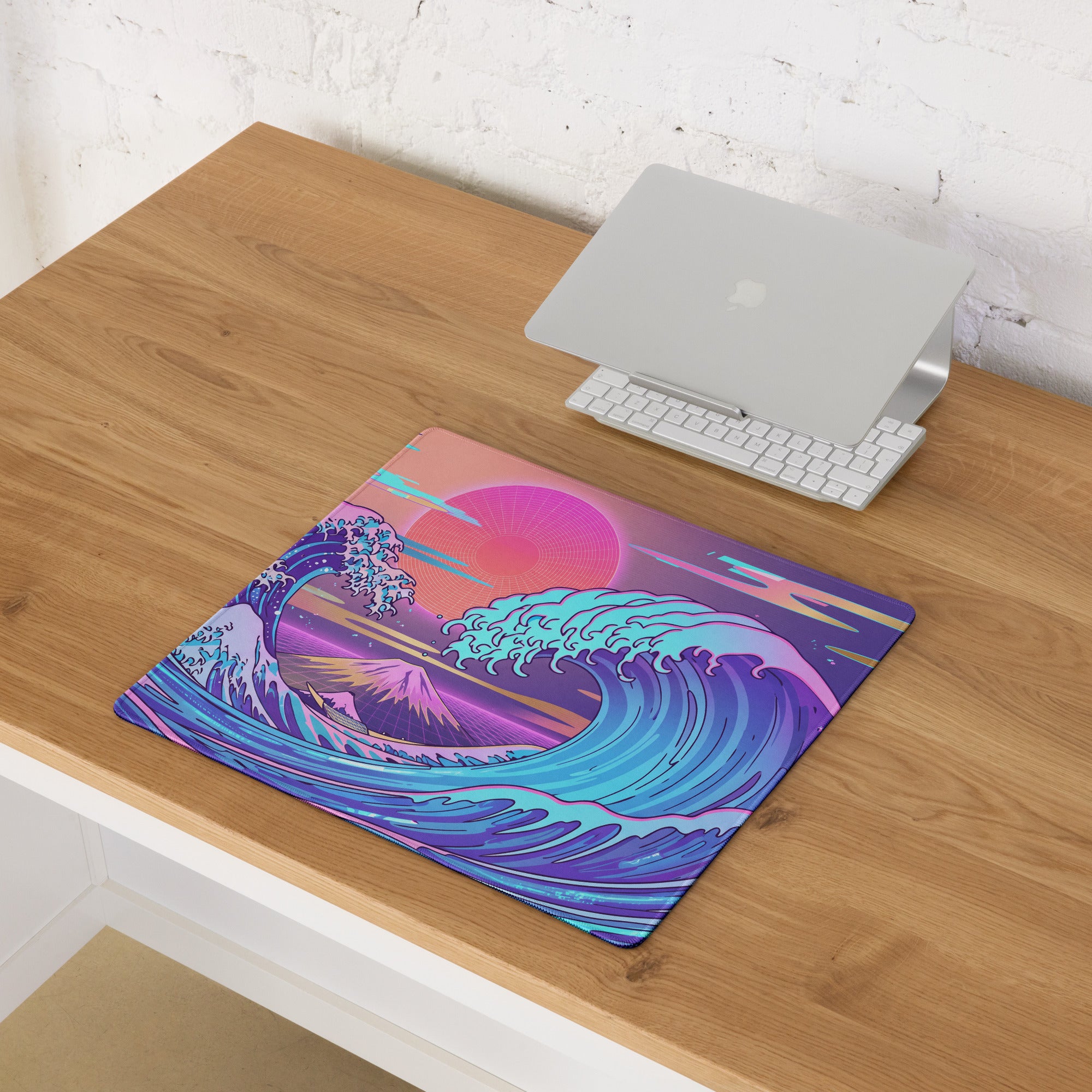 Vaporwave Pink Purple Teal Mouse Pad - Mouse Pad Pink Purple Teal Vaporwave Dreamy Mood Retro Futurism Digital Art