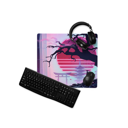 Vaporwave Neon Mouse Pad - Mouse Pad Pink Purple Neon Gaming Desk Vaporwave Neon Retro Mood Non Slip Large Digital Print