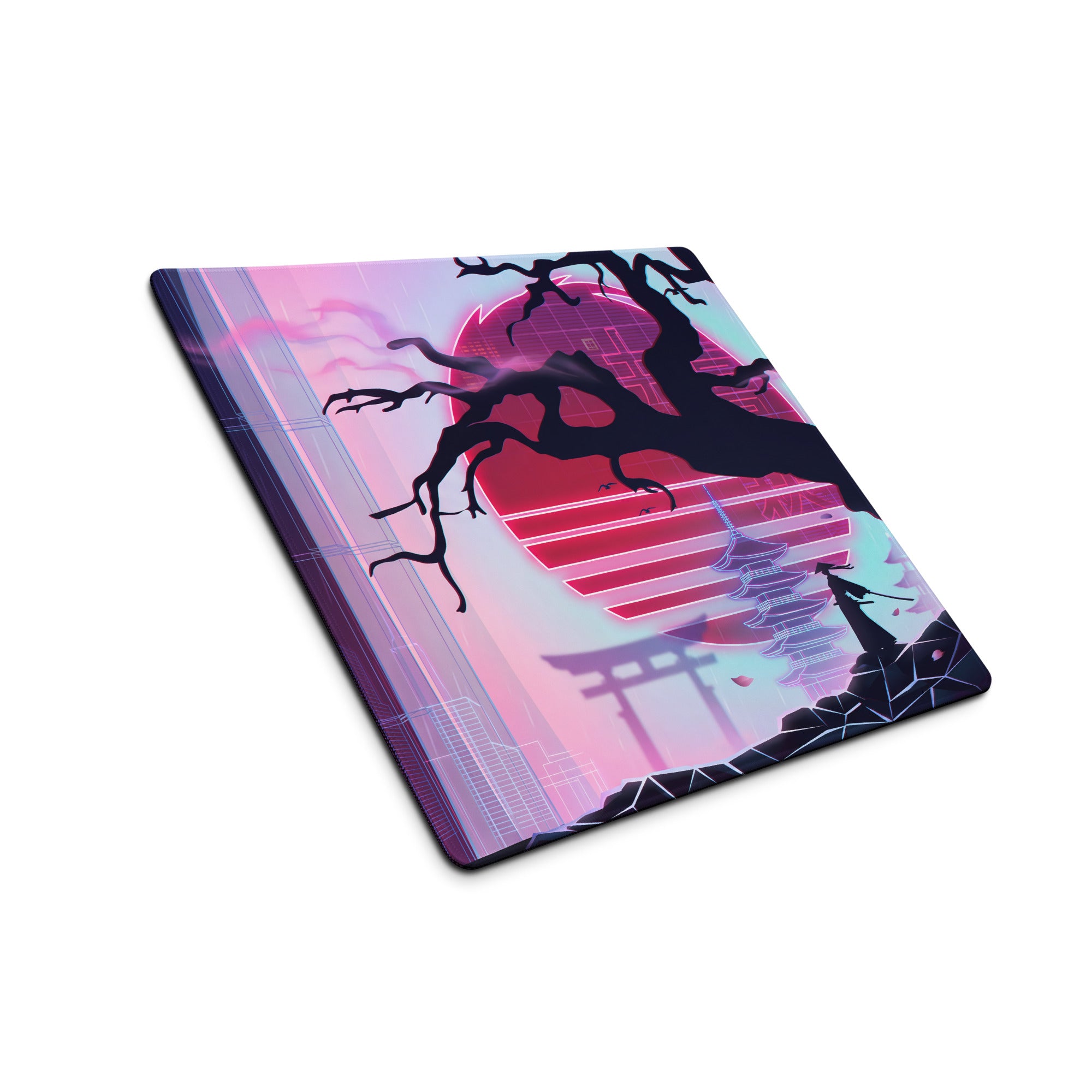 Vaporwave Neon Mouse Pad - Mouse Pad Pink Purple Neon Gaming Desk Vaporwave Neon Retro Mood Non Slip Large Digital Print