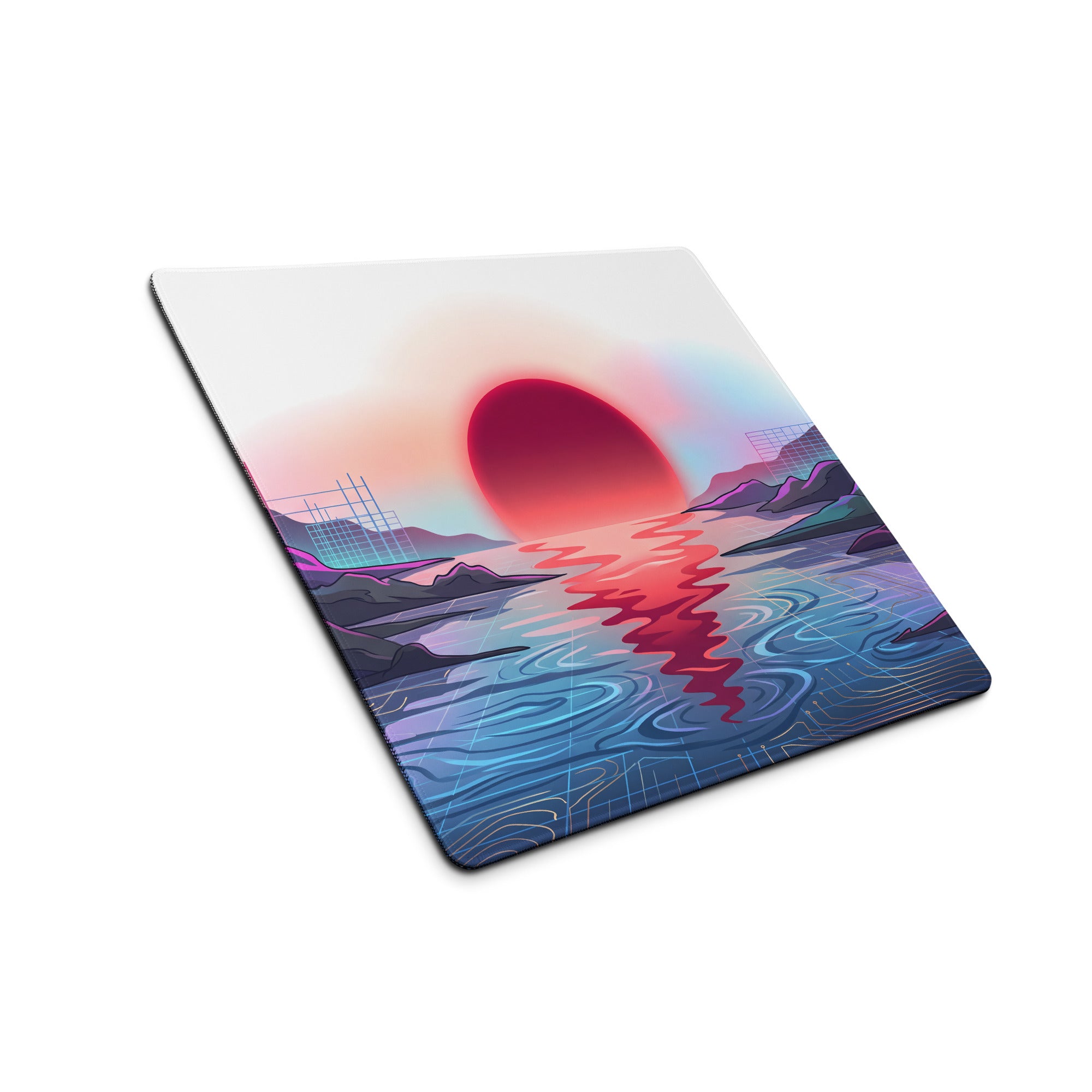 Vaporwave Neon Gaming Mouse Pad - Gaming Mouse Pad Neon Pink Purple Blue Desk Vaporwave Dreamy Nostalgia Aesthetic