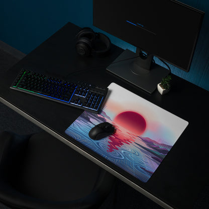 Vaporwave Neon Gaming Mouse Pad - Gaming Mouse Pad Neon Pink Purple Blue Desk Vaporwave Dreamy Nostalgia Aesthetic