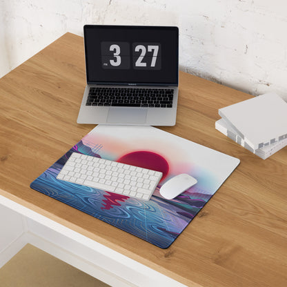 Vaporwave Neon Gaming Mouse Pad - Gaming Mouse Pad Neon Pink Purple Blue Desk Vaporwave Dreamy Nostalgia Aesthetic