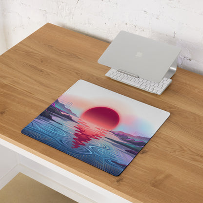 Vaporwave Neon Gaming Mouse Pad - Gaming Mouse Pad Neon Pink Purple Blue Desk Vaporwave Dreamy Nostalgia Aesthetic