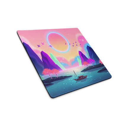 Neon Vaporwave Mouse Pad - Gaming Mouse Pad Pink Purple Blue Neon Vaporwave Desk Dreamy Neon Mood Vaporwave Desk Mat