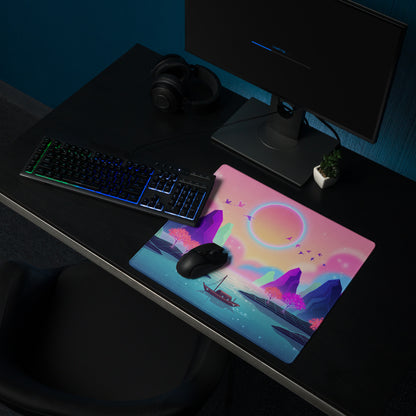 Neon Vaporwave Mouse Pad - Gaming Mouse Pad Pink Purple Blue Neon Vaporwave Desk Dreamy Neon Mood Vaporwave Desk Mat