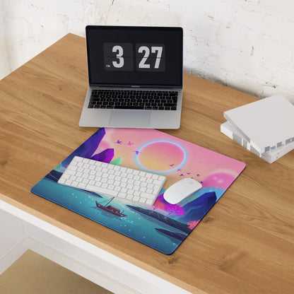 Neon Vaporwave Mouse Pad - Gaming Mouse Pad Pink Purple Blue Neon Vaporwave Desk Dreamy Neon Mood Vaporwave Desk Mat