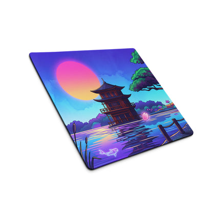 Vaporwave Sunset Gaming Pad - Gaming Mouse Pad Pink Purple Vaporwave Dreamy Neon Mood Retro Futurism Digital Art
