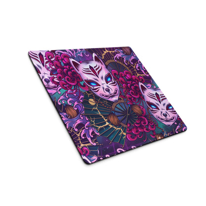 Neon Vaporwave Masks Mouse Pad - Mouse Pad Neon Pink Purple Desktop Gaming Vaporwave Dreamy Mood Retro Digital Art
