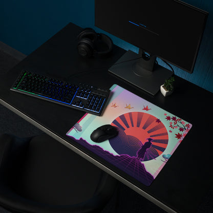 Vaporwave Neon City Mouse Pad - Vaporwave Mouse Pad Pink Cyan Purple Desk Retro Style Dreamy Mood Non Slip