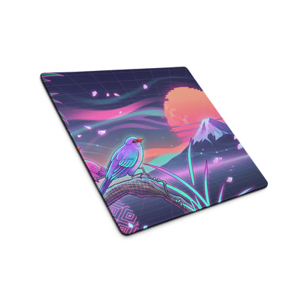 Vaporwave Sunset Neon Mouse Pad - Gaming Mouse Pad Purple Pink Teal Desk Dreamy Retro Futurism Esports Pad Digital Art
