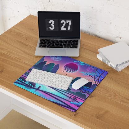 Vaporwave Neon Sunset Mouse Pad - Mouse Pad Neon Pink Purple Desk Vaporwave Mood Neon Retro Futurism Digital