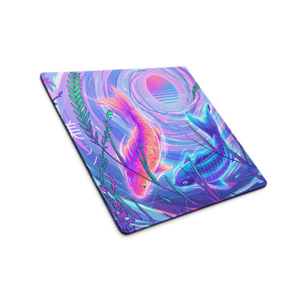Vaporwave Neon Ocean Gaming Pad - Gaming Mouse Pad Pink Purple Blue Neon Vaporwave Desktop Dreamy Mood Aesthetic Digital