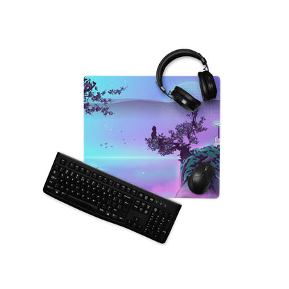 Vaporwave Lake Scene Mouse Pad - Mouse Pad Blue Purple Gaming Vaporwave → Dreamy Nostalgia Retro Futurism Digital Art