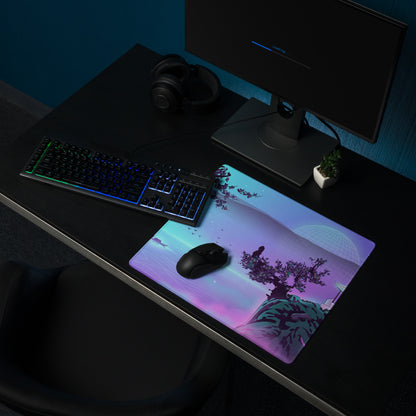 Vaporwave Lake Scene Mouse Pad - Mouse Pad Blue Purple Gaming Vaporwave → Dreamy Nostalgia Retro Futurism Digital Art