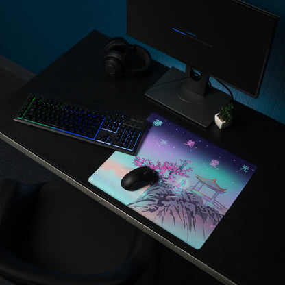 Vaporwave Neon Mood Mouse Pad - Mouse Pad Neon Pink Teal Vaporwave Setup Dreamy Retro Futuristic Neon City Digital