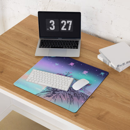 Vaporwave Neon Mood Mouse Pad - Mouse Pad Neon Pink Teal Vaporwave Setup Dreamy Retro Futuristic Neon City Digital
