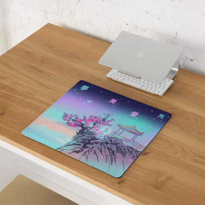 Vaporwave Neon Mood Mouse Pad - Mouse Pad Neon Pink Teal Vaporwave Setup Dreamy Retro Futuristic Neon City Digital